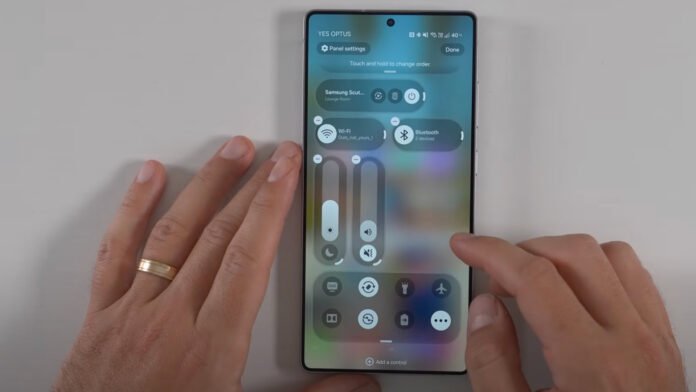 Samsung One UI 8.5 renova configurações rápidas com design limpo