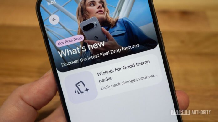 Baixei o Pixel Drop de novembro e só ganhei temas Wicked